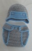 228. Aviator Hat & Diaper Cover