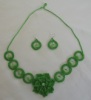 232. Green Necklace & Earrings Set
